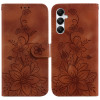 Чехол-книжка Lily Embossed Leather для Samsung Galaxy A05s - коричневый