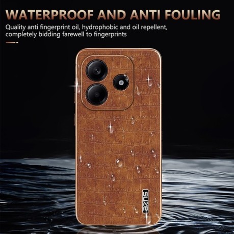 Чехол AZNS Electroplated Frame Crocodile Texture на Xiaomi Redmi Note 14 5G - черный
