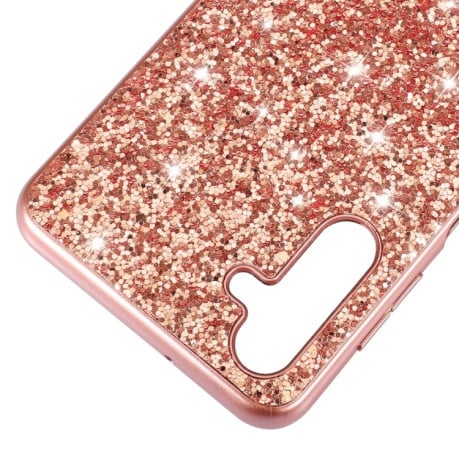 Ударозащитный чехол Glittery Powder на Samsung Galaxy A54 5G - розовое золото
