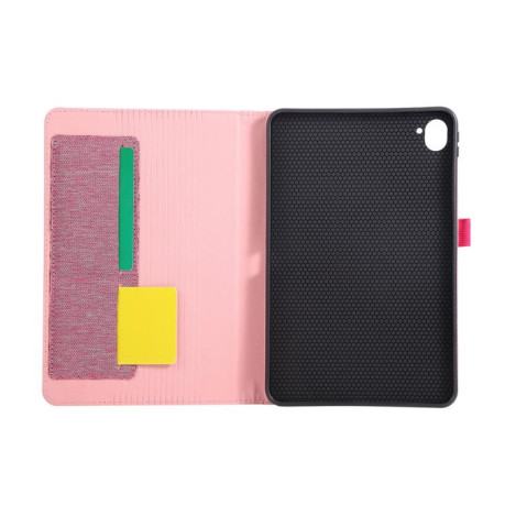 Чехол-книжка Fabric Leather для Xiaomi Redmi K Pad - пурпурно-красный