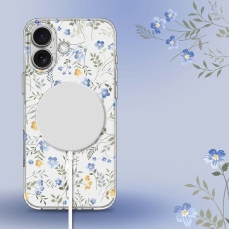 Чехол Tech-Protect FlexAir Hybrid MagSafe для iPhone 16e - Daisies with Leaves