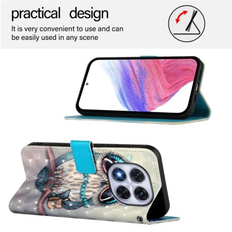 Чохол-книжка 3D Painting для Xiaomi Redmi Note 14 Pro 5G/Poco X7 - Owl