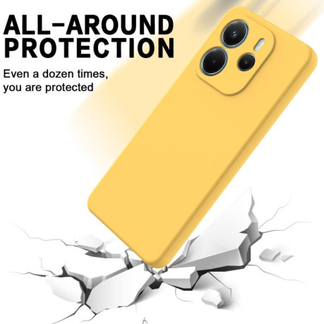 Силиконовый чехол Solid Color Liquid Silicone на Xiaomi Redmi Note 14 4G 164.84mm - желтый