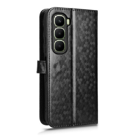 Чехол-книжка с фактурой Honeycomb Dot и магнитным хлястиком на Infinix Hot 60i 4G / Hot 60 5G - черный