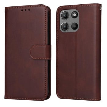 Чохол-книжка Classic Calf Texture Flip Leather для Motorola Moto G15/G15 Power - коричневий