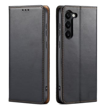Кожаный чехол-книжка Fierre Shann Genuine leather для Samsung Galaxy S24 5G - черный