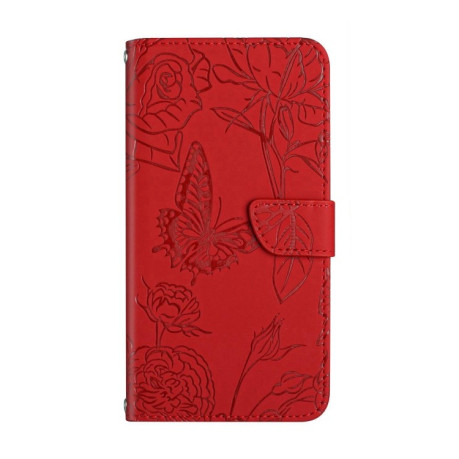 Чехол-книжка Skin Feel Butterfly Embossed для Xiaomi 14 Pro - красный