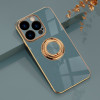 Противоударный чехол 6D Electroplating Full Coverage with Magnetic Ring для iPhone 14 Pro - серый