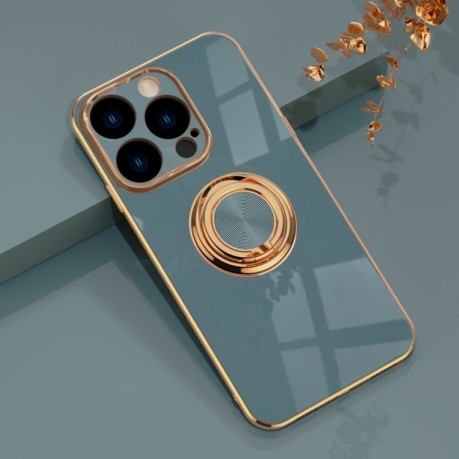 Чехол 6D Electroplating with Magnetic Ring для iPhone 14 Pro Max - серый