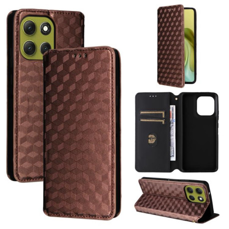 Чохол-книжка Cubic Grid Calf Texture для Motorola Moto G86 Power 5G - коричневий