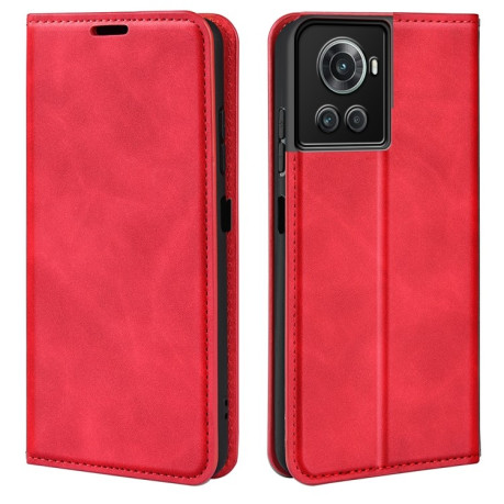 Чехол-книжка Retro Skin Feel Business Magnetic на OnePlus Ace / 10R - красный