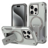 Противоударный чехол MagSafe Holder Armor PC Hybrid для iPhone 15 Pro Max - серый