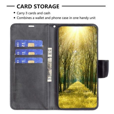 Чехол-книжка Lambskin Texture Pure Color на Xiaomi Redmi 15C 5G/4G EU 173mm/Poco C85 5G - черный