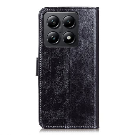 Чехол-книжка Magnetic Retro Crazy Horse Texture на Xiaomi 14T Pro - черный