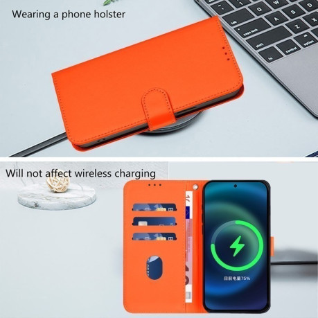 Чехол-книжка Skin Feel Solid Color Leather для Infinix Zero 30 4G - оранжевый