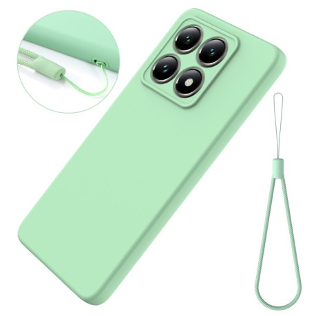 Силиконовый чехол Solid Color Liquid Silicone на Xiaomi 14T - зеленый