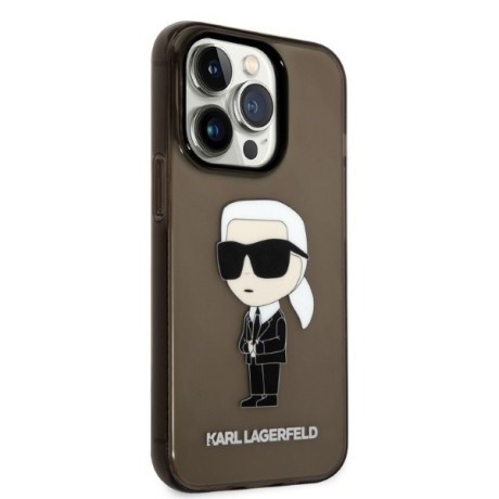 Оригінальний чохол Karl Lagerfeld Ikonik Karl для iPhone 14 Pro Max - black