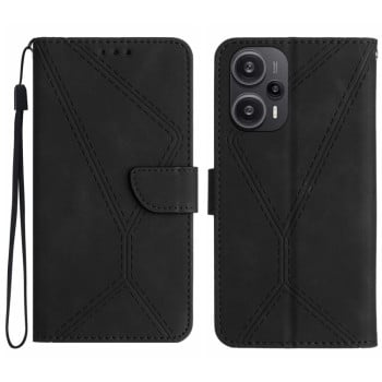 Чохол-книжка Stitching Embossed для Xiaomi Poco F5 - чорний