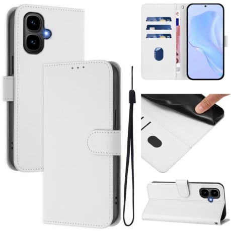 Чехол-книжка с мягким покрытием (Skin Feel) со шнурком на Infinix Smart 10 4G - белый