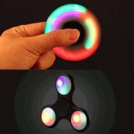 Светящийся Пластиковый Спиннер Glowing Fidget Spinner 2 минуты вращения Черный
