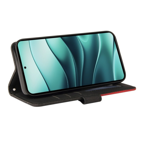 Чохол-книжка Dual-color Splicing Flip Leather для Xiaomi Redmi Note 14 5G/Poco M7 Pro 5G - чорний