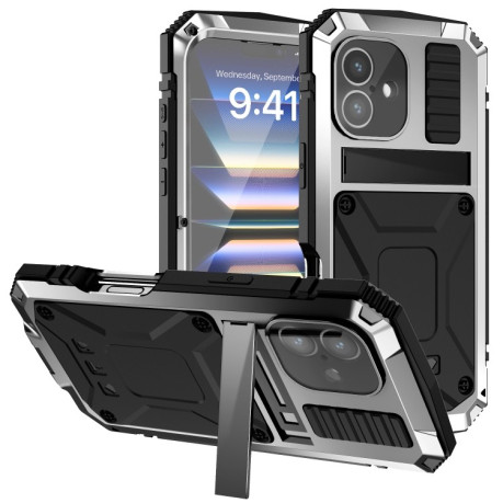 Протиударний чохол R-JUST Life Waterproof для iPhone 16 - сріблястий