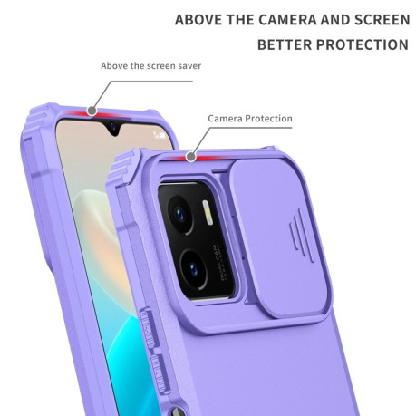 Чохол протиударний Stereoscopic Holder Sliding для Vivo Y15s / Y15a - фіолетовий