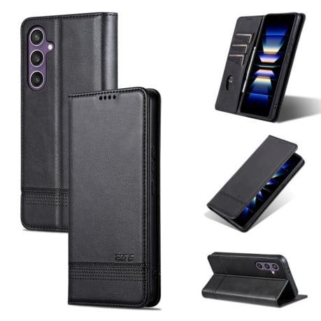 Чохол-книжка AZNS з фактурою Calf на Samsung Galaxy S25 FE 5G - чорний