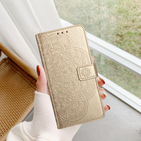 Чохол-книжка Flower Embossed Leather на Xiaomi Redmi Note 14 4G 164.48mm - золотий