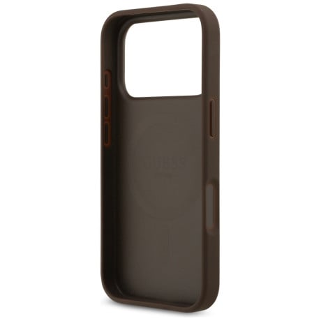 Оригинальный чехол Guess 4G Circle Classic Logo с MagSafe на iPhone 17 Pro - brown