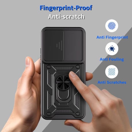 Противоударный чехол Sliding Camshield на OPPO Reno14 5G Global - синий