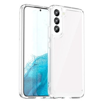 Противоударный чехол  Colorful Acrylic Series с цветной силиконовой боковиной на Samsung Galaxy S23 Ultra 5G - прозрачный