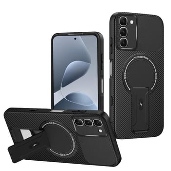 Противоударный чехол Carbon Fiber Texture (MagSafe) на Infinix Hot 70 5G — чёрный