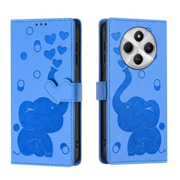 Чохол-книжка Cartoon Elephant Embossed Leather для Xiaomi Redmi A4 5G - синій