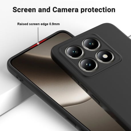 Силиконовый чехол Solid Color Liquid Silicone на Xiaomi 14T Pro - черный