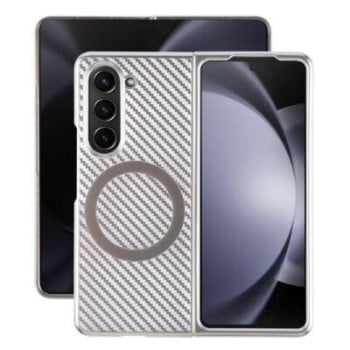 Противоударный чехол 6D Plated Carbon Fiber Clear Magsafe PC на  Samsung Galaxy  Fold 6  - серебристый