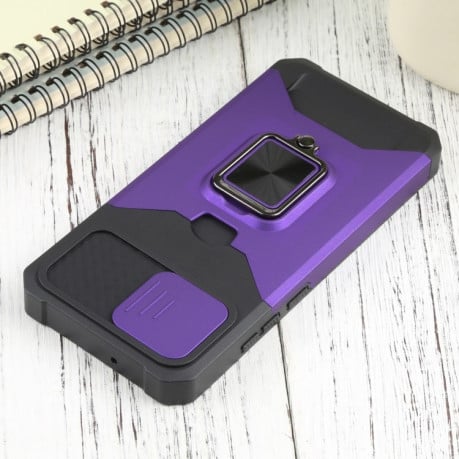 Противоударный чехол Sliding Camera Design для Samsung Galaxy A03/A04E - фиолетовый