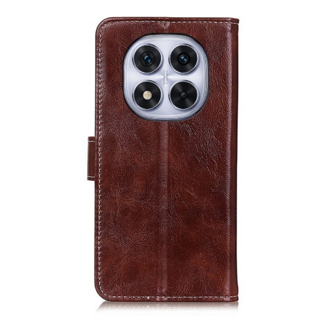 Чехол-книжка Magnetic Retro Crazy Horse Texture на Xiaomi Redmi Note 14 Pro 4G - коричневый