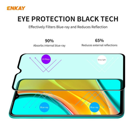Защитное стекло 2 PCS ENKAY Hat-Prince 0.26mm 9H на Xiaomi Redmi 9 / 9A / 9C - черное