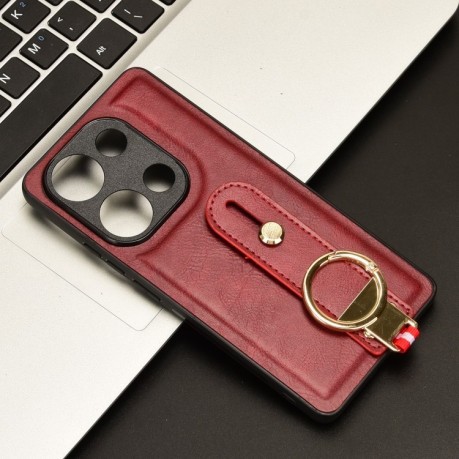 Противоударный чехол Wristband Leather Back для Xiaomi Redmi Note Redmi Note 14S/ 13 Pro 4G / POCO M6 Pro 4G - красный