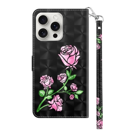 Чехол-книжка 3D Painting для iPhone 16 Pro Max - Rose