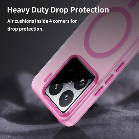 Протиударний чохол MagSafe Frosted Translucent TPU + PC для Xiaomi 15 Pro - рожевий