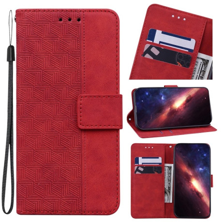 Чохол-книжка Geometric Embossed Samsung Galaxy M33 5G 165,4mm - червоний