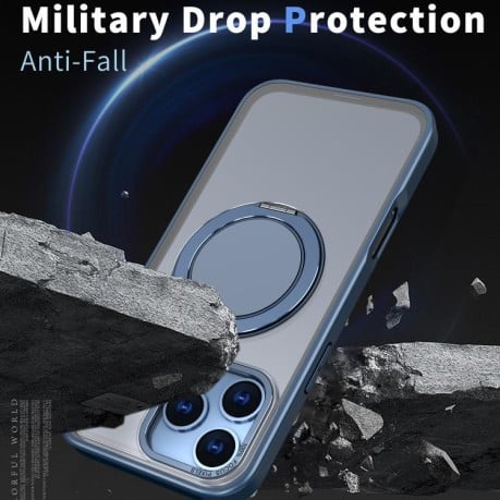 Чехол Kalebol с подставкой 360 и MagSafe на iPhone 17 Pro - синий