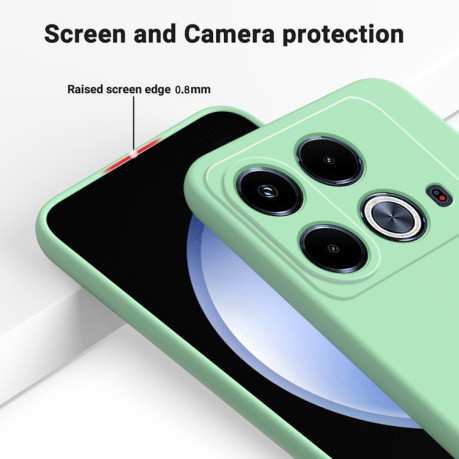 Силиконовый чехол Solid Color Liquid Silicone на Infinix Note 40 4G - зеленый