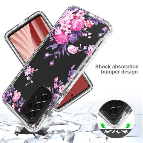 Противоударный чехол Transparent Painted для Samsung Galaxy A73 - Pink Flower