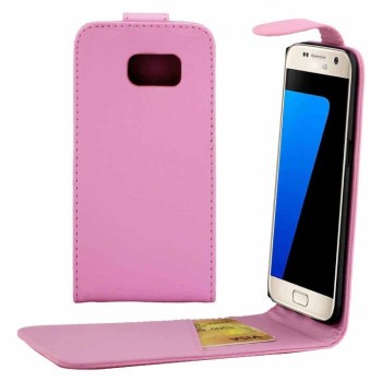 Флип-чехол R64 Texture Single на Galaxy S7 / G930 - розовый