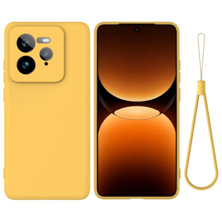 Силиконовый чехол Solid Color Liquid Silicone на Realme GT 7 Pro - желтый