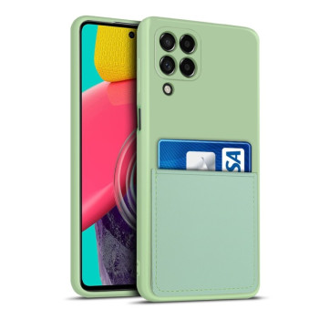 Противоударный чехол Liquid Silicone Skin with Card Slot для Samsung Galaxy M53 5G - зеленый
