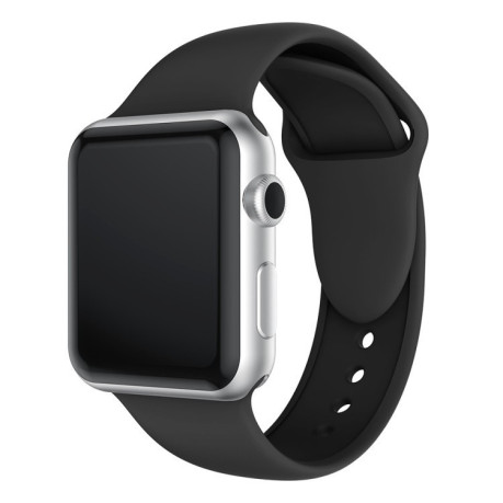 Спортивний ремінець Double Rivets Silicone Watch Band на Apple Watch 10 42mm/Series 8/7 41mm / 40mm / 38mm -чорний